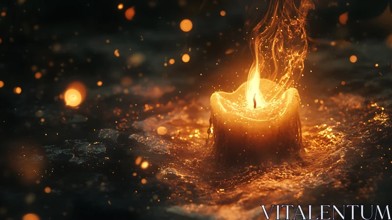 Liquid Fire Dancing—A Candle's Molten Flame Defies Gravity