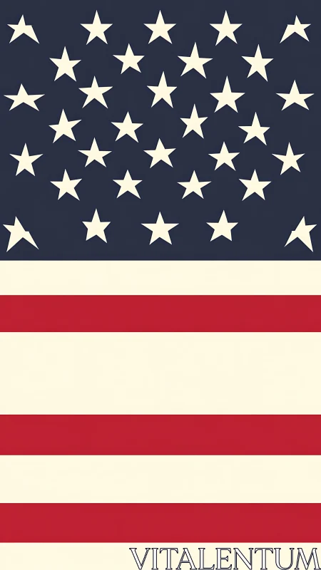Minimalist reinterpretation of USA flag with offset stars field
