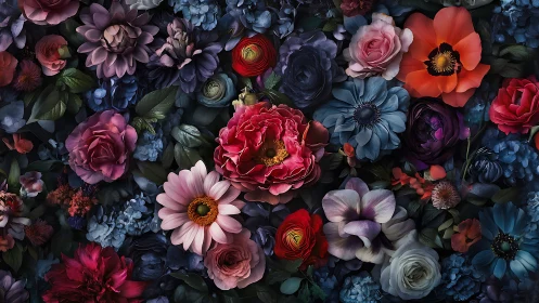 A Lush Garden of Radiant Blooms. Colorful flowers bursting with life and joy.