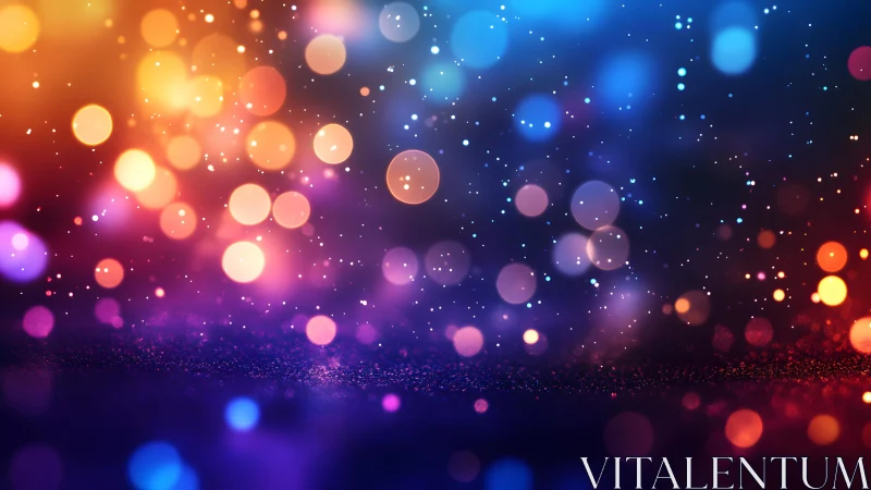 Vibrant Abstract Bokeh Lights on a Colorful Gradient Background.