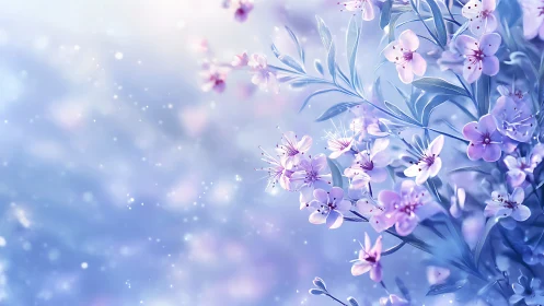 Purple Floral Arrangement with Bokeh Background
