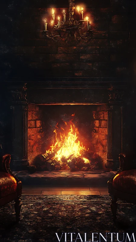 Fireplace Reverie: Where Candlelit Elegance Meets Crackling Warmth