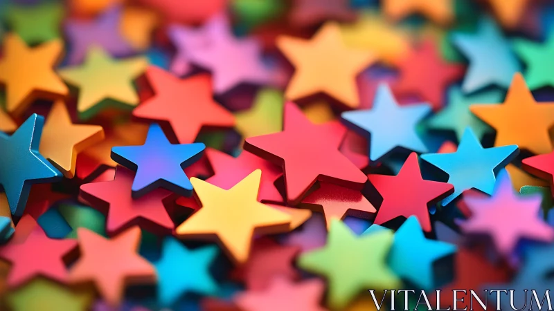 Chromatic star shapes in layered shallow-depth composition.