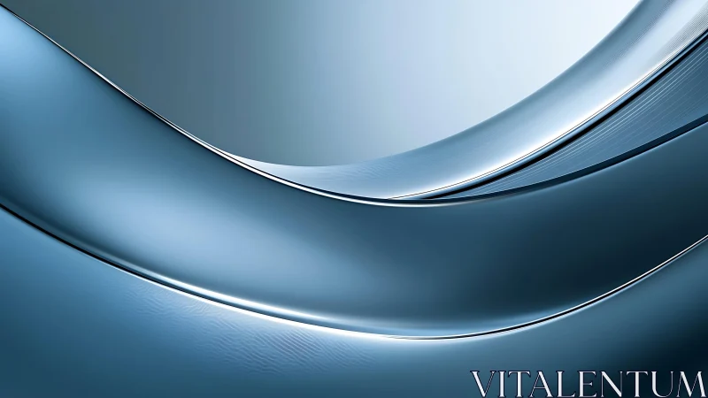 Sleek metallic blue abstract waves with modern minimalist style.