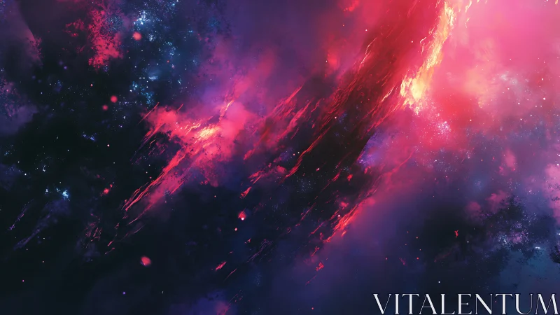 Nebula rivers ignite a cosmic sky in luminous magenta