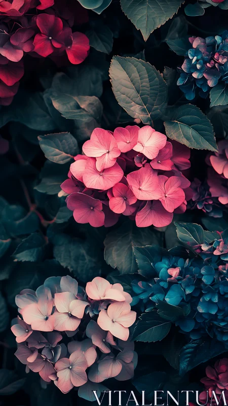 Moody Garden Dreams with Pink Blooms.