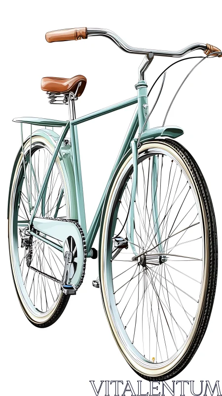 Mint Cruiser Bicycle with Leather Saddle Details.