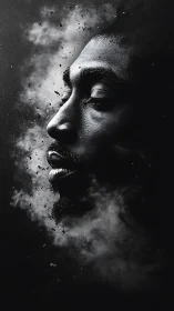 Softly dissolving portrait drifts into dreamy cosmic smoke