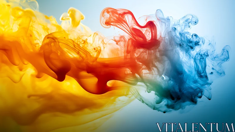 Chromatic clouds collide and swirl in liquid slow motion