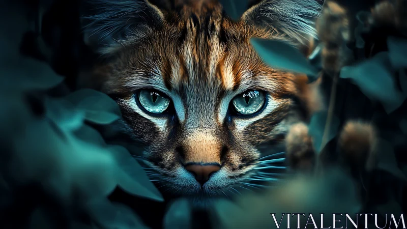 Mesmerizing Cat with Brilliant Blue Eyes.