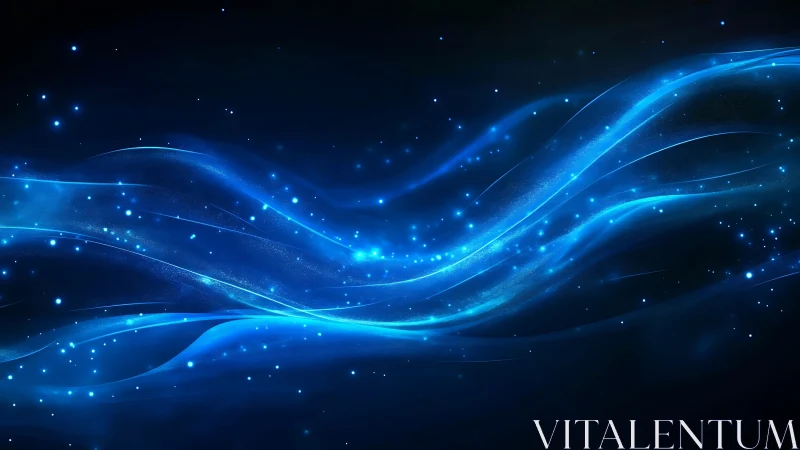 Energetic blue plasma waves on deep cosmic gradient background