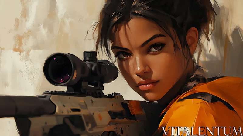Scope-Locked Operative: Tactical Precision in Orange Gear.