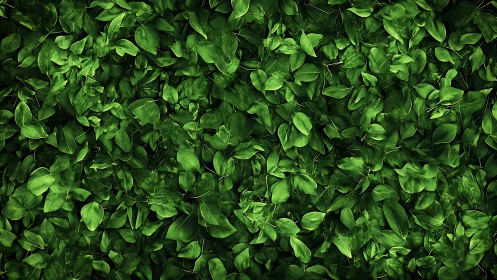 Emerald leaf tapestry weaving a lush living forest wall.
