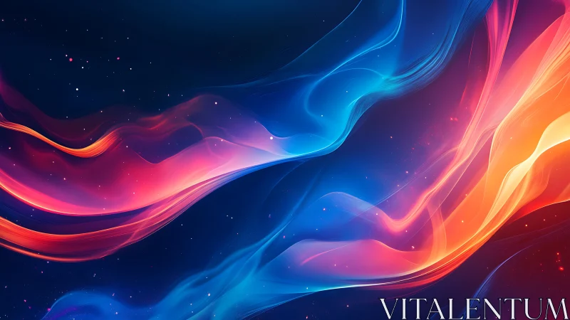 Chromatic plasma waves form intersecting light trails on deep space field