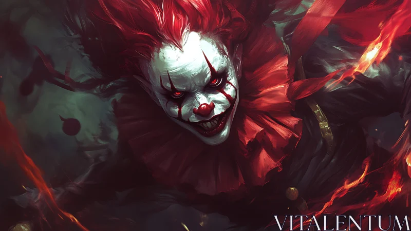 Hellborn jester lunges through firelit shadows with glee.