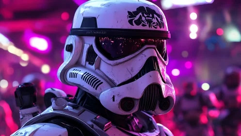 Neon-clad space trooper quietly owns the galactic dancefloor