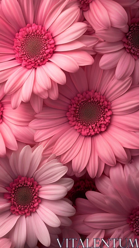 Pink Gerbera Blossoms in Full Bloom Symphony.