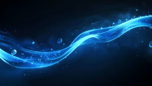 Liquid neon river of starlight drifting across midnight space.