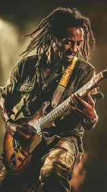 Guitar-scorched spotlight carves a soulful riff through smoke