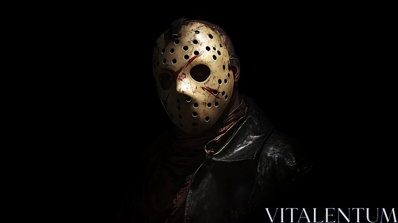 Mask of midnight menace glows from a sea of shadowed black.