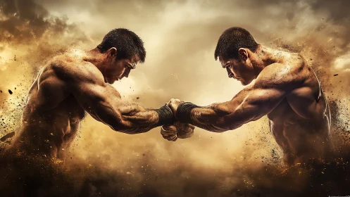 Two Fighters Meet in Epic Glowing Clash.