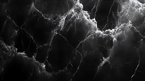 Dark marble texture with high contrast white veining pattern.