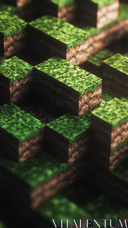 Sunlit voxel hills inviting tiny adventures and wonder.