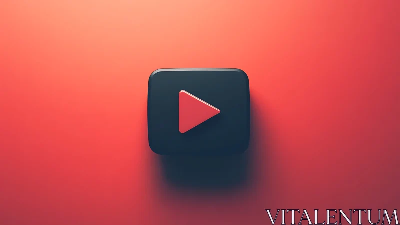 Dark Play Button Icon on Gradient Background.