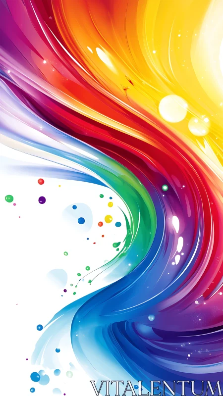 Flowing rainbow waves of color bringing bright creative joy.