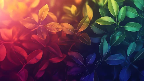 Chromatic foliage gradient with soft bokeh illumination mapping