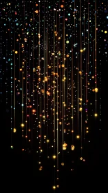 Glittering data comets streak softly through coded night