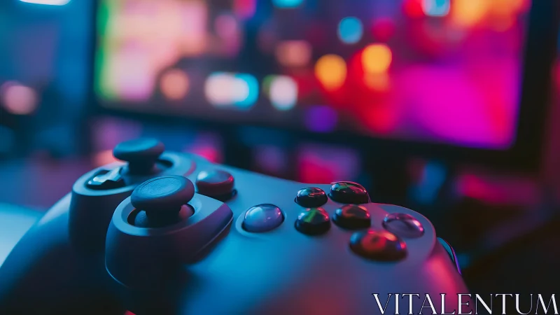 Gamepad patiently waits while neon pixels storm the screen