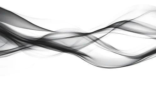 Gentle black smoke waves drifting across clean white space.