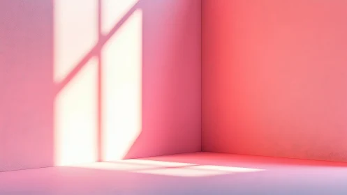 Soft sunlight pouring into a dreamy pastel corner room.