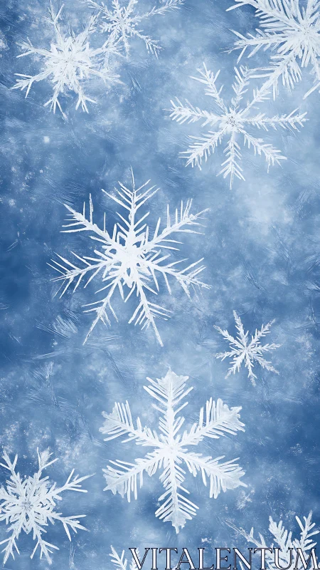 Digital rendering shows white snowflakes on blue field