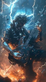 Storm-wired Guitar Mage Summoning Lightning Riffs Alive.