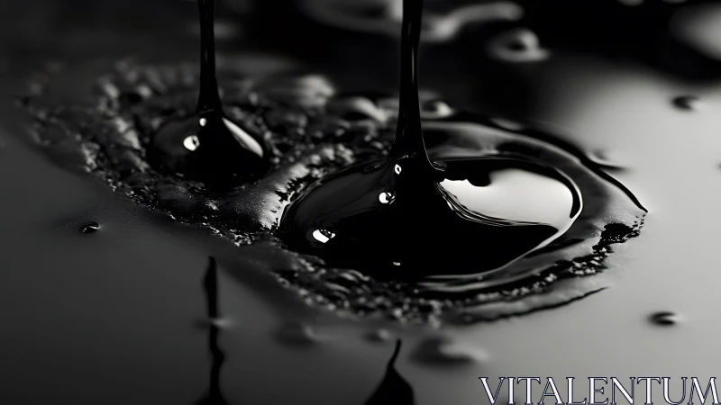 Close-up of glossy black liquid pour, high detail, modern style.