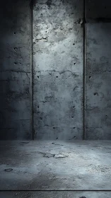 Concrete interior wall and floor display surface under light