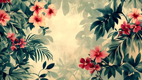 Tropical Blossoms Dance Through Gossamer Veils of Light