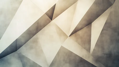 Geometric abstract wall forms create layered angular light planes