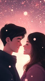 Luminescent Encounter: Two Souls Converge in Stardust Reverie