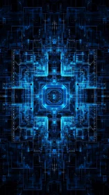 Symmetric neon circuitry grid maps layered digital data pathways