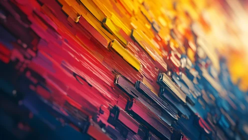 Abstract geometric blocks in vibrant colors, digital art style.