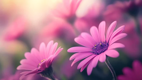 Pink Gerberas in Soft Focus Bloom.