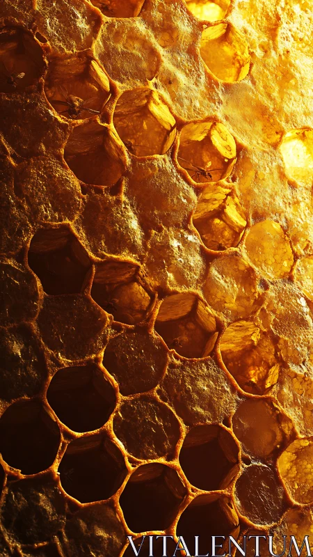 Golden Honeycomb Cathedral Glowing With Amber Light.