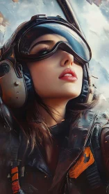 Skybound maverick pilot gazes beyond the cockpit glass.