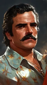 Painterly male portrait with dramatic light and glossed brushwork.