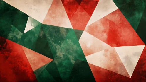 Shattered holiday hues drift through fractured geometric fog