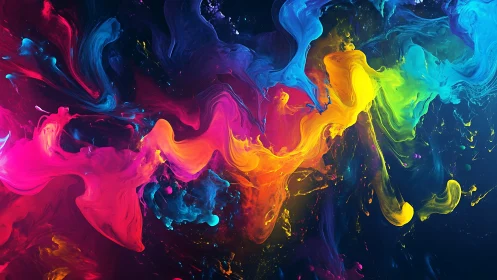 Chromatic turbulence mapping with fluid-simulated pigment streams.