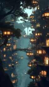 Vertical forest settlement integrates suspended river dwellings